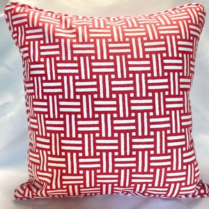 Thibaut Piermont in Color RED from the Ceylon Collection Pillow Cover size 18x18- I have additional fabric so contact me for custom size.