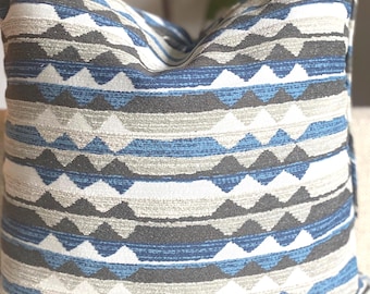 Thibaut Saranac Pillow Cover: Midnight Blue Designer Fabric