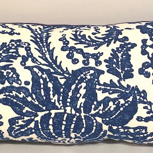 Thibaut Mizoram Blue and White Cypress Prints Pillow cover