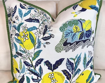 Schumacher Citrus Garden  Pillow Cover in the Color Pool