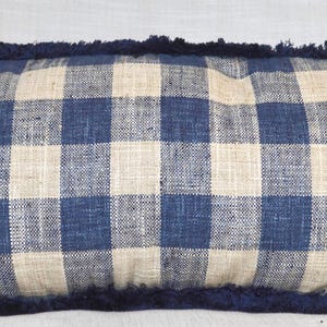 Navy and tan medium scale Buffalo check