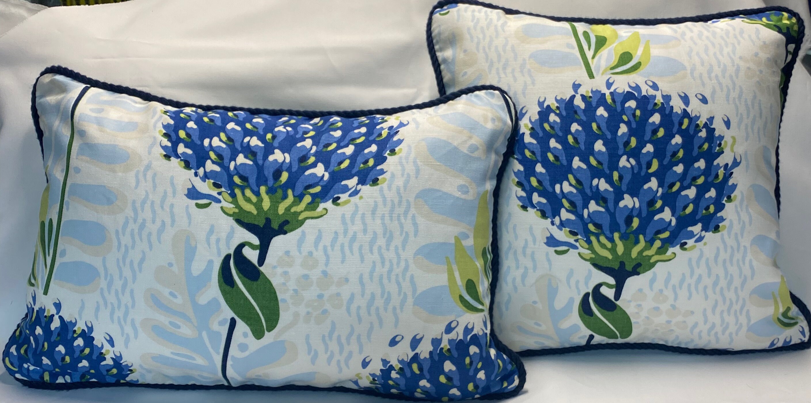 Thibaut Tiverton Blue and Green Pillow Cover From the Ceylon Collection