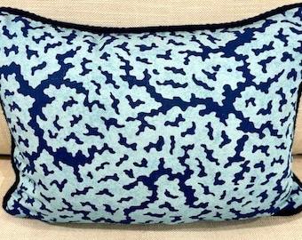 Thibaut Maldives, Navy Pillow Cover from the Sojourn Collection- custom sizes available