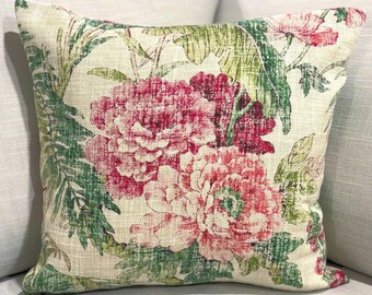 P Kaufmann Bonita Springs Floral Pillow Cover  in Raspberry