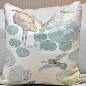 Lee Jofa Nympheus Twill Frost/Sea Pillow cover
