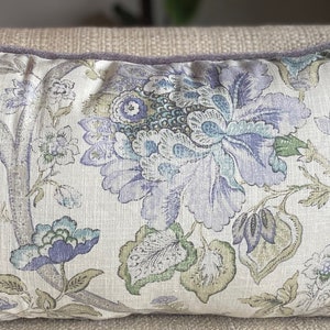 Designer floral printed pIllow cover by P Kaufmann in Vintage Color is Sugar Plum