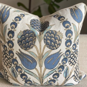Thibaut Cornelia in Aqua and Blue from the Chestnut Hill Collection - Variety of sizes of custom pillow covers