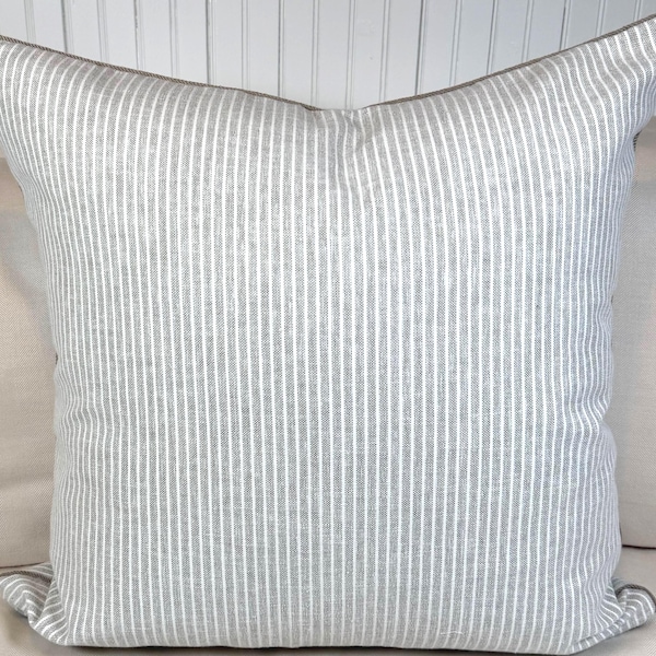 Gray and white Striped Pillowcover