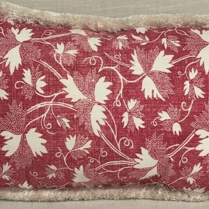 Thibaut Pillow Cover Chester color is Raspberry from the Indienne Collection. Custom size available