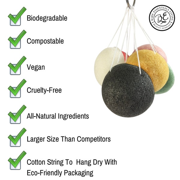 Facial Sponges, Exfoliating Sponge, Zero Waste Sponge, Eco Friendly Packaging, Eco Friendly Gifts, Eco Friendly Products, Konjac Sponge