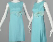 Small 1960s Blue Sleeveless Dress Vintage Mini Dress Sleeveless Summer Dress 60s Dress Empire Waist Blue Dress