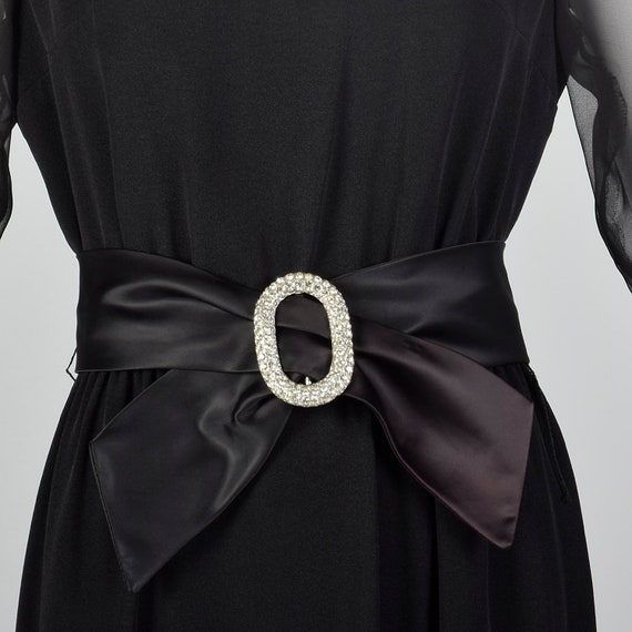XS 1950s Illusion Bodice Party Dress Sheer Satin … - image 6