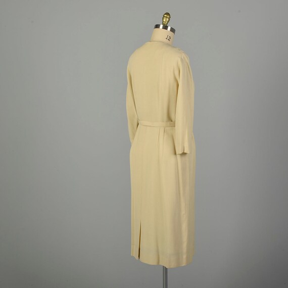 XL 1960s Dress Cream Shirtwaist Rhinestone Classi… - image 4