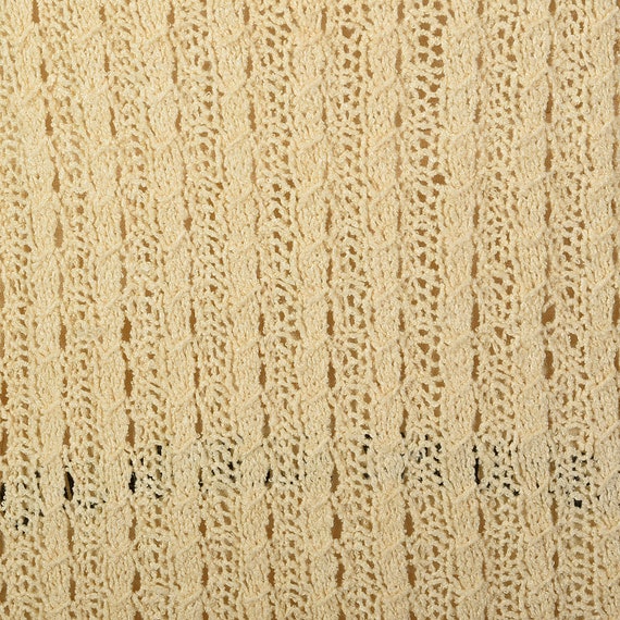 XL 1920s Dress Cream Cable Knit Dress Short Sleev… - image 7