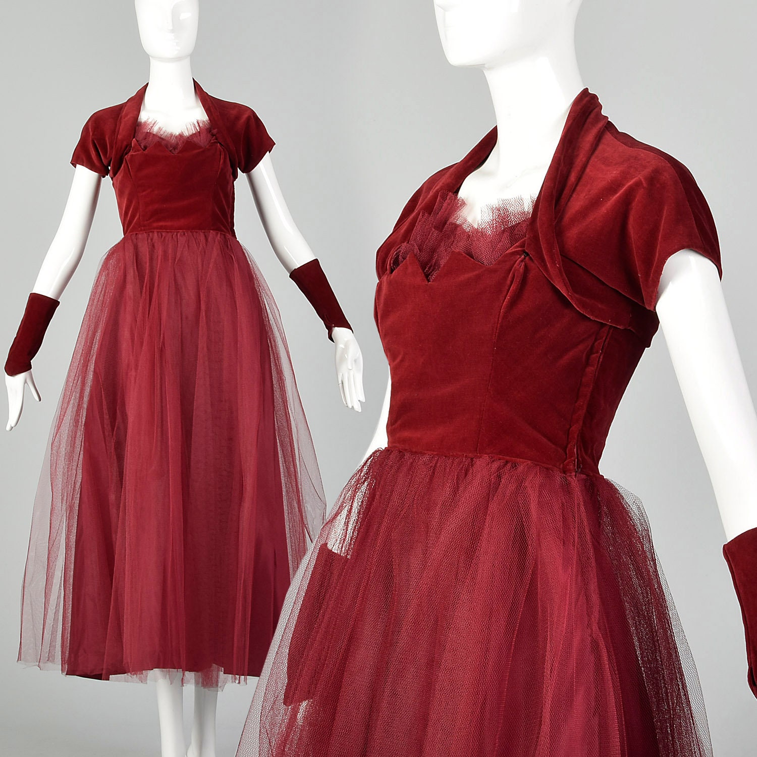 XXS 1940s Gown Vintage Prom Dress 40s ...