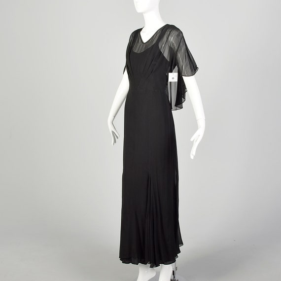 Large 1930s Little Black Dress Formal Evening She… - image 3