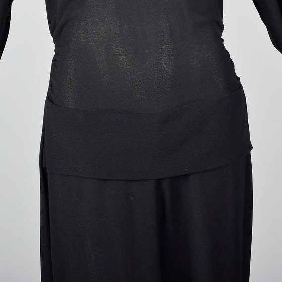 Medium 1940s Dress Black Femme Fatale Dress Large… - image 8