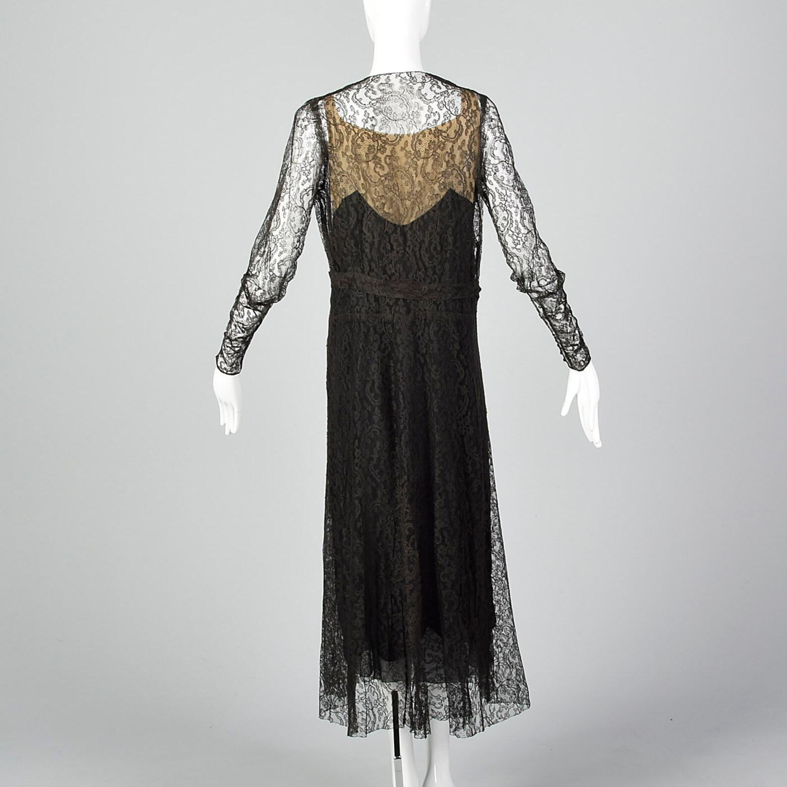 1930s Black Lace Overlay Dress main image 0