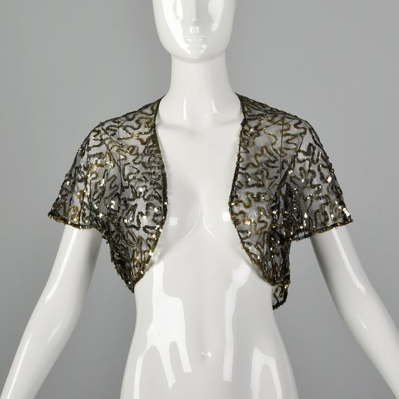 silver sequin bolero jacket