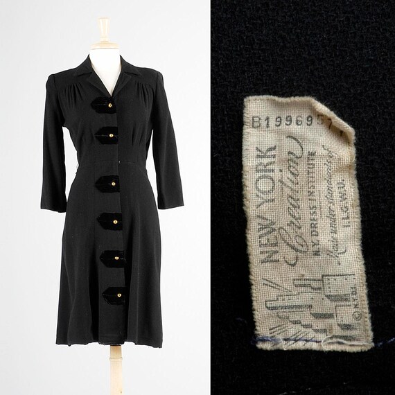 Medium 1940s Dress Little Black Dress 40s Black Dr