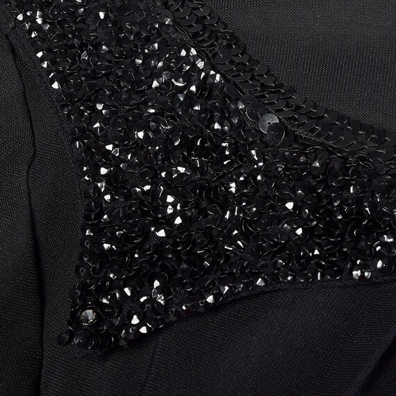 XS 1940s Black Fitted Blouse Sequin Trim Sexy Blo… - image 10