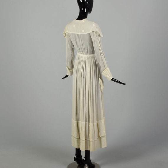 XS 1910s Cotton Lawn Summer Dress Edwardian Sheer… - image 6