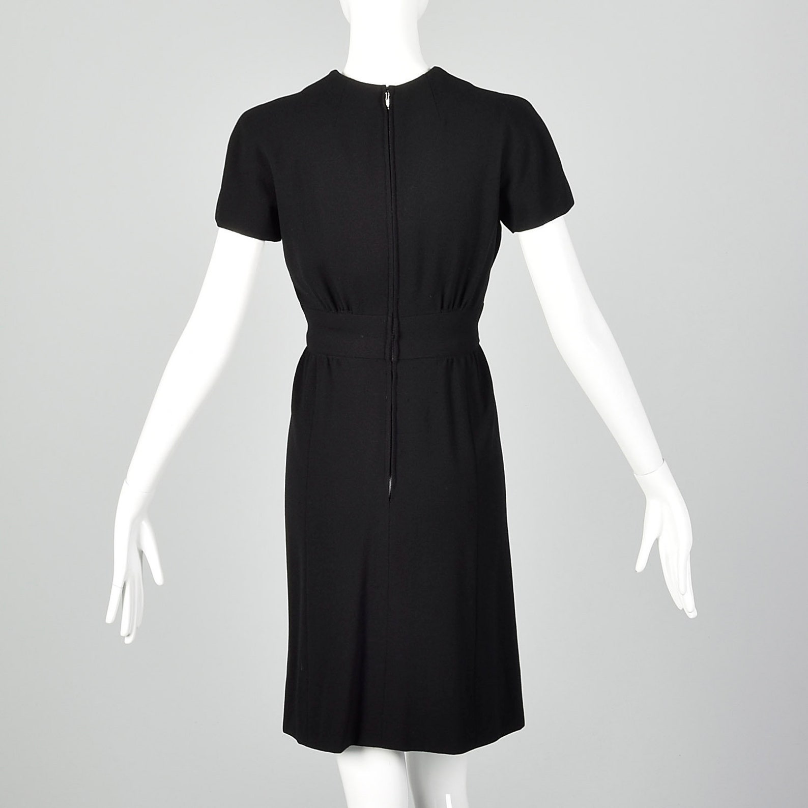 XXS 1960s Little Black Dress Vintage Wool Crepe Dress Classic Etsy