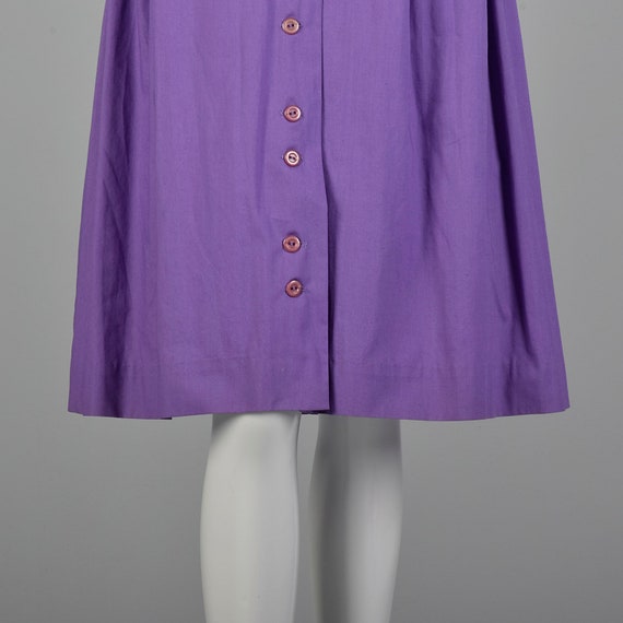 XS 1950s Purple Day Dress Rockabilly Shirtwaist L… - image 8