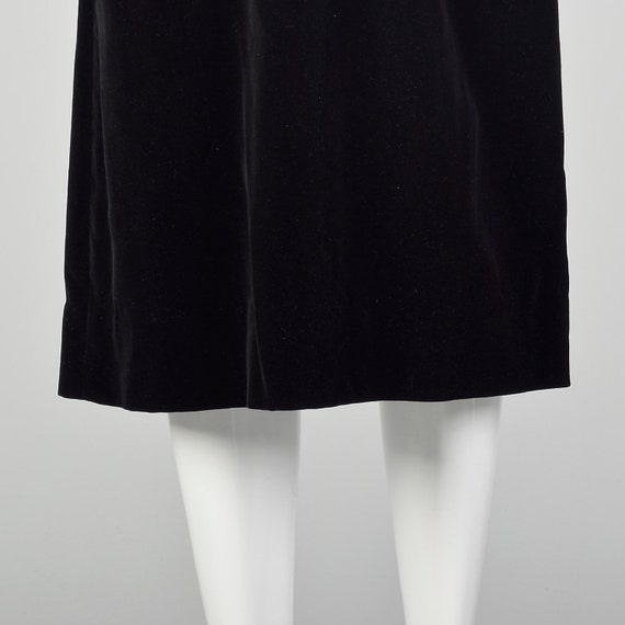 Small 1950s Skirt Black Velvet Rockabilly A-line … - image 6