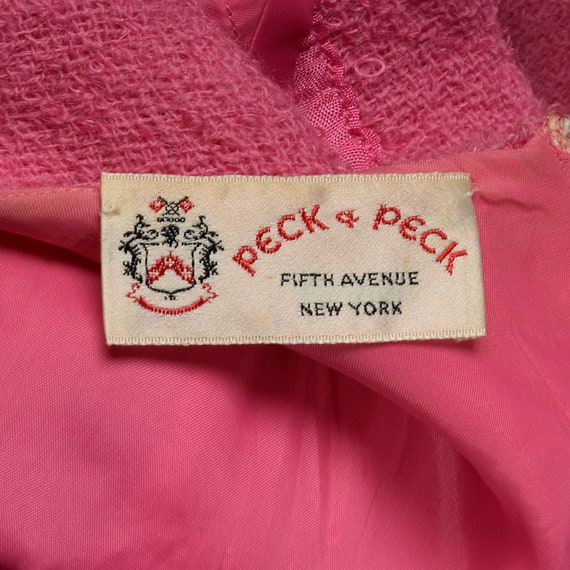 XS 1960s Pink Skirt Set Mohair Wool Tweed Maxi To… - image 10