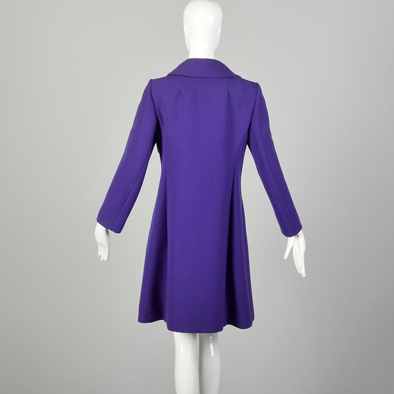 Small 1960s Coat Purple Mod Double Breasted Winte… - image 2