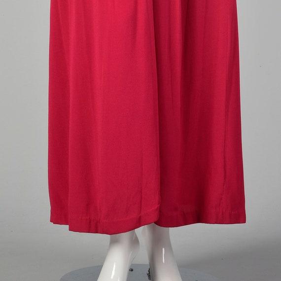 Small 1940s Raspberry Pink Rayon Evening Gown Elb… - image 7