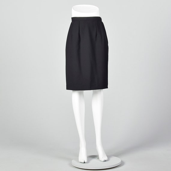 XS Classic Black Pencil Skirt Lightweight Side Zi… - image 5