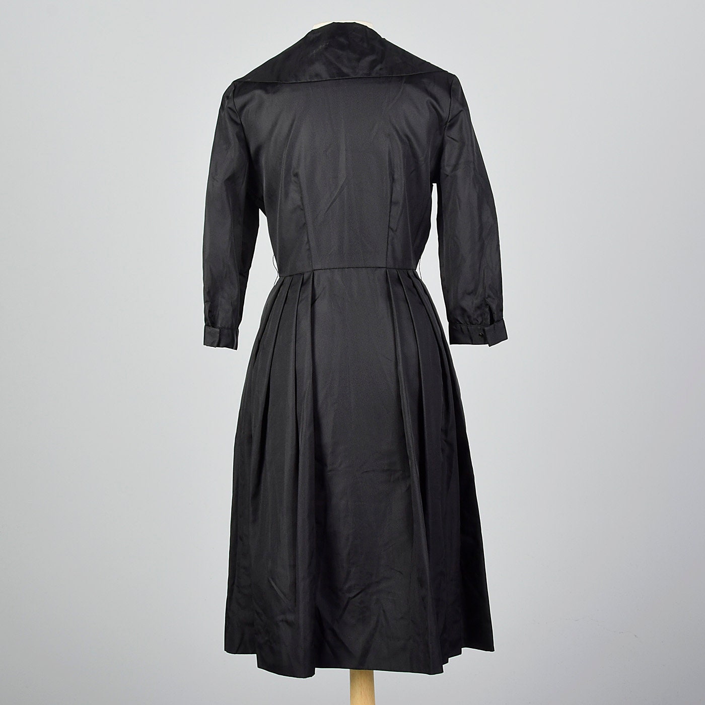 Small 1950s Black Faille Dress Black Cocktail Dress Button | Etsy