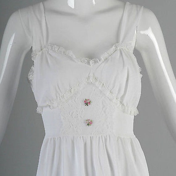 Small 1960s Nightgown Set White Lingerie Set Nigh… - image 2
