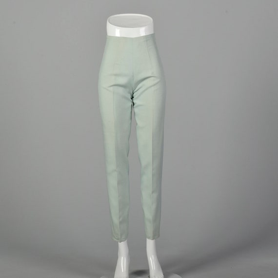 XXS 1960s Mint Pants Hight Waisted Cigarette Pants
