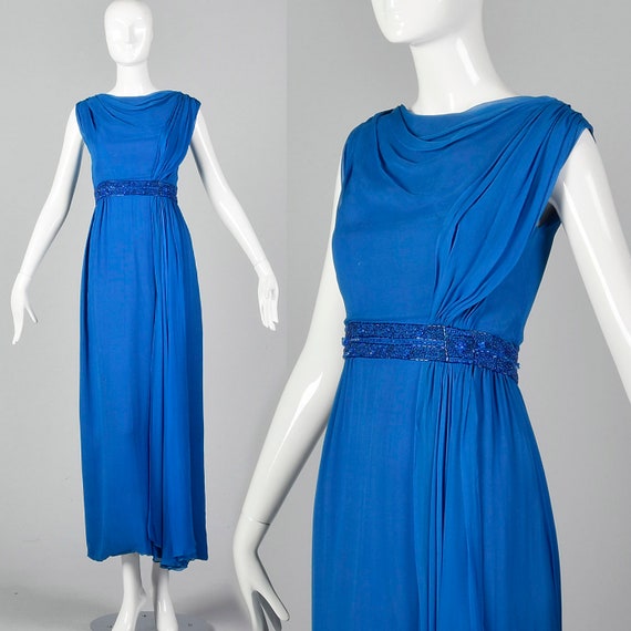 silk royal blue prom dress