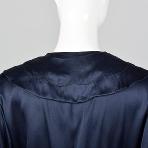 XXL 1930s Dress Navy Silk Dress Long Sleeves Bias Cut Glamorous Evening Wear Long Formal Gown Plus Size Volup 30s Vintage image 8