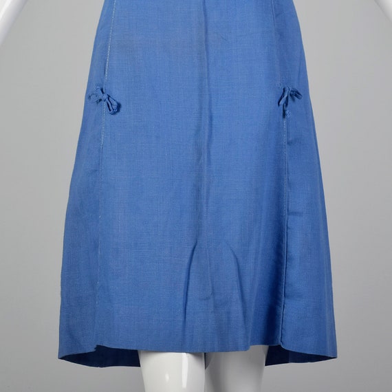 XS 1960s Dress Blue Shift Dress Summer Lightweigh… - image 6