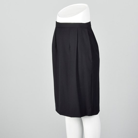 XS Classic Black Pencil Skirt Lightweight Side Zi… - image 3
