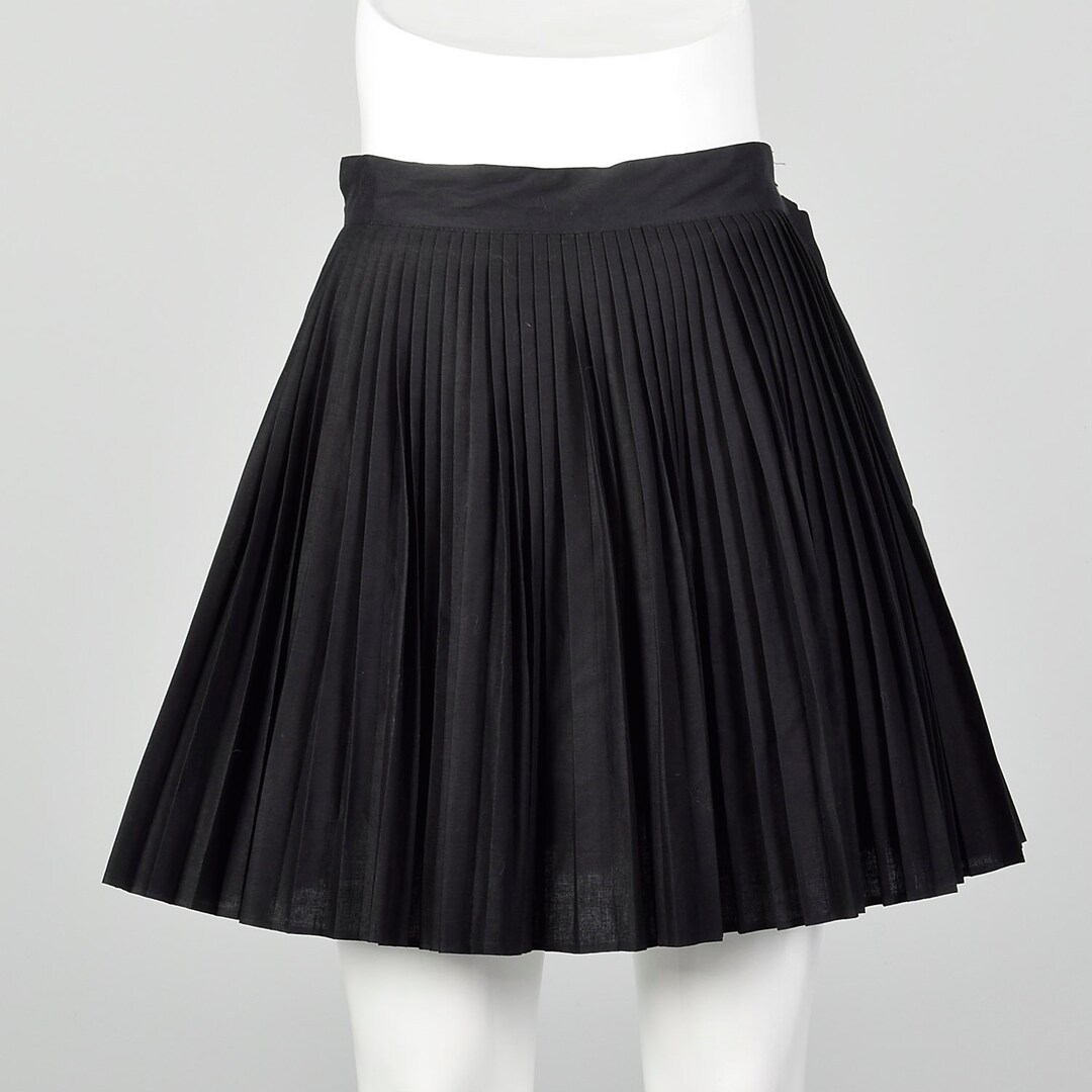 Small 1960s Black Skirt Pleated Micro Mini 60s Cheerleader - Etsy