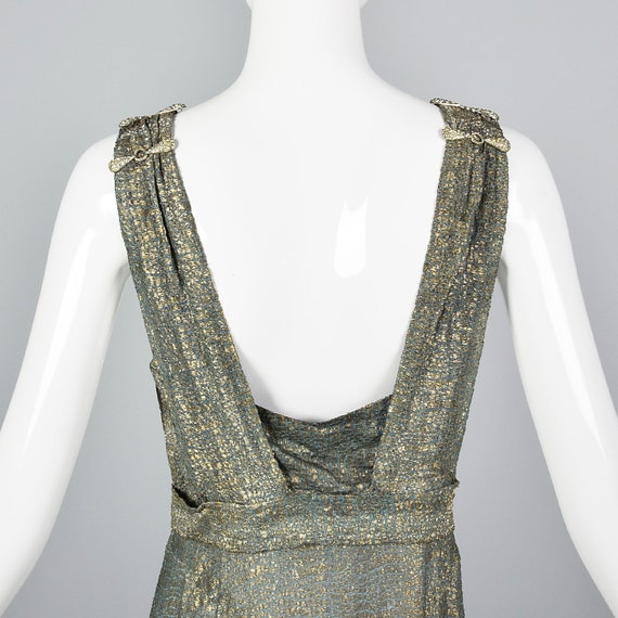 XS 1930s Dress Gold Lamé Evening Gown Old Hollywo… - image 10