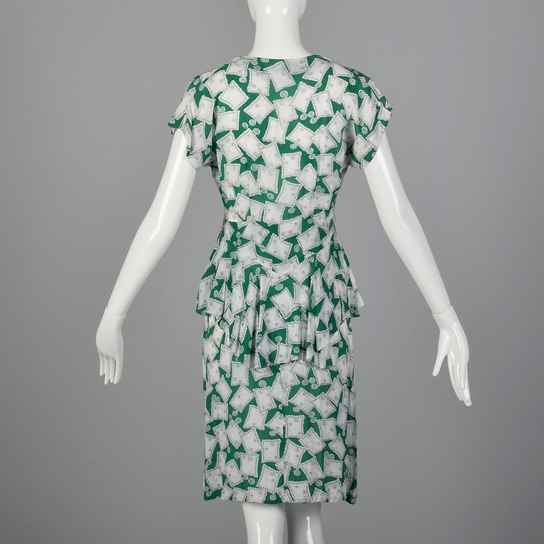 1940s Novelty Print Rayon Crepe Shirt Dress | x-small/small main image 1