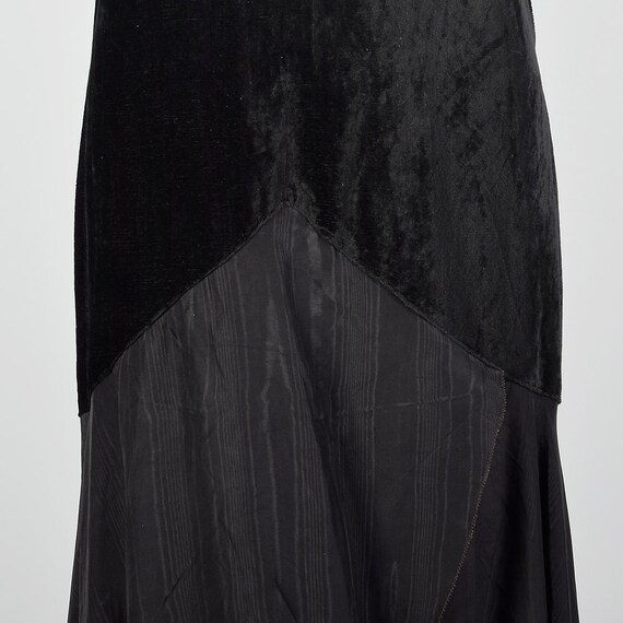 XS 1930s Drop Waist Velvet and Moire Silk Evening… - image 8