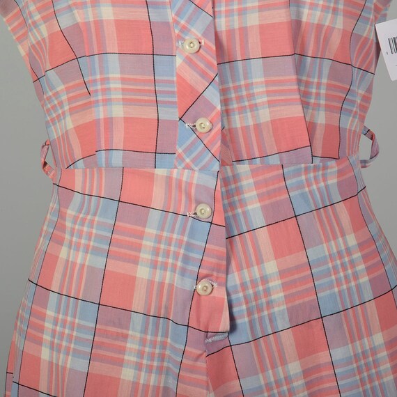 XL 1950s Pink Plaid Summer Day Dress - image 7