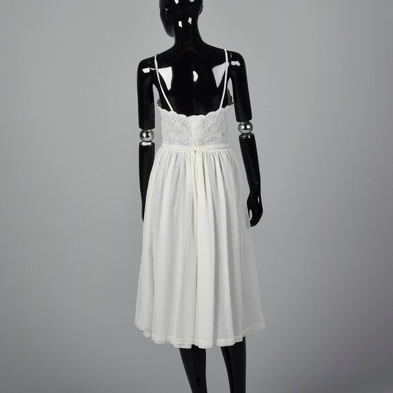 XXS Anne Fogarty Night Gown Vintage 50s White Nyl… - image 5