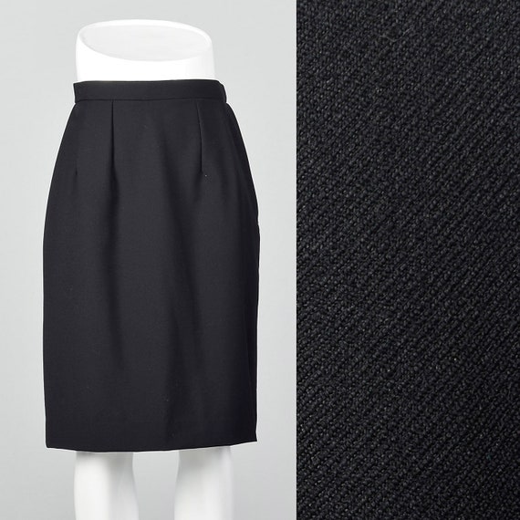 XS Classic Black Pencil Skirt Lightweight Side Zi… - image 1