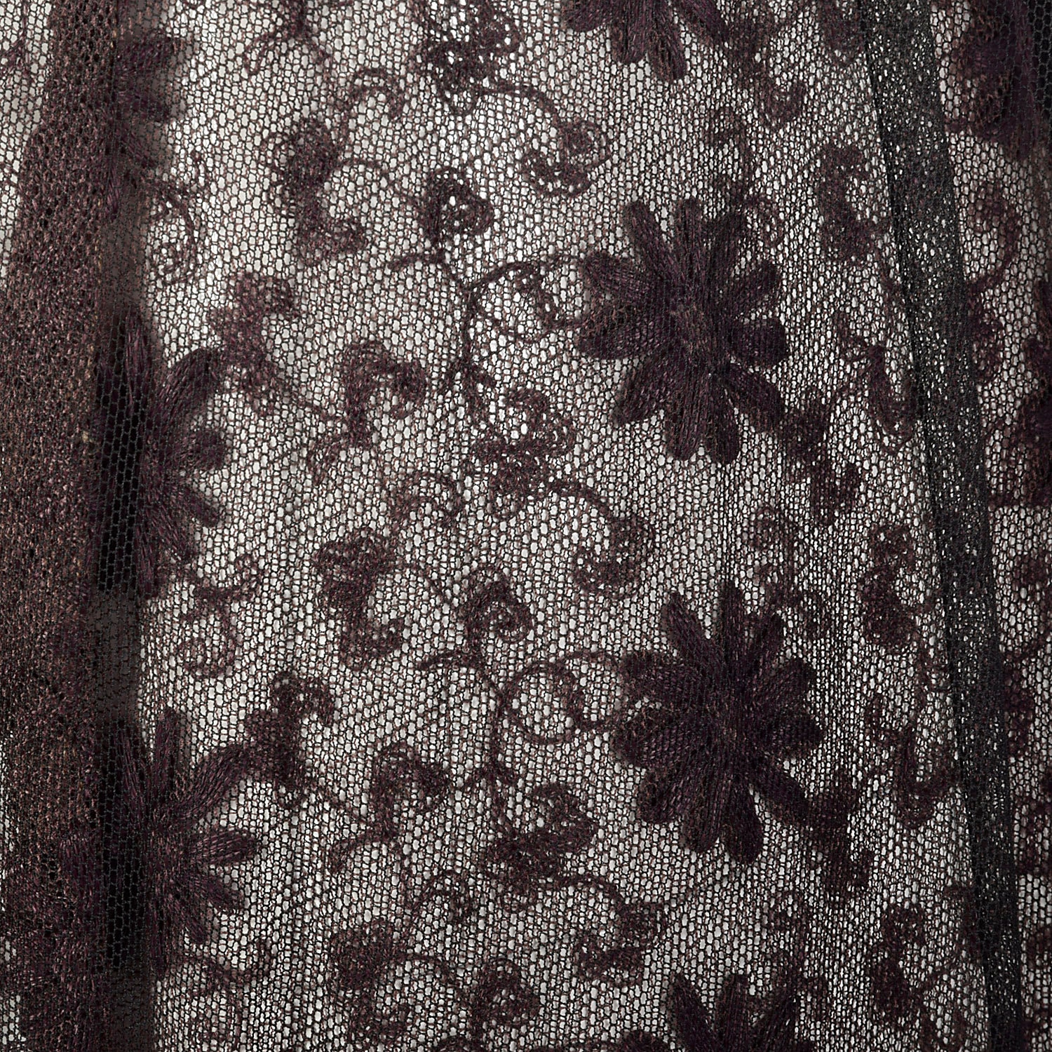 XS 1910s Dress Edwardian Sheer Black Floral Purple Lace Beaded Details ...