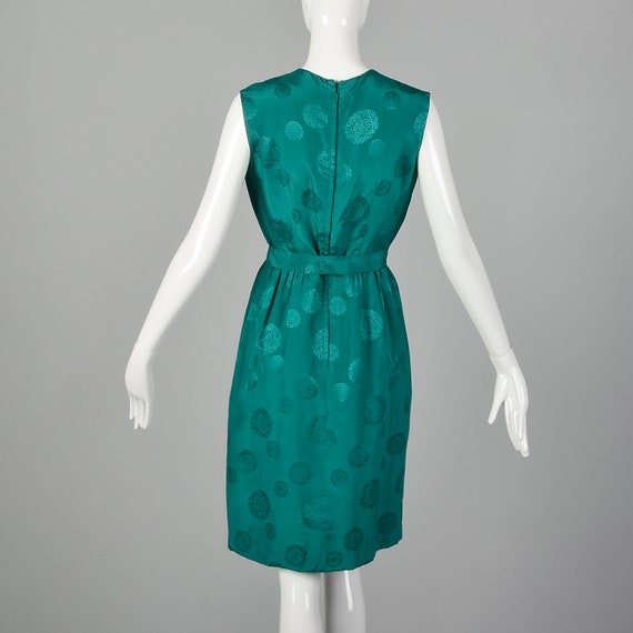 Small 1960s Green Dress Silk Asian Chinese Inspir… - image 3