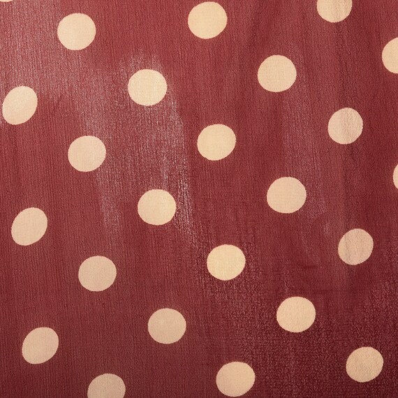 XXS 1930s Red Dress White Polka Dots Sheer Silk C… - image 10